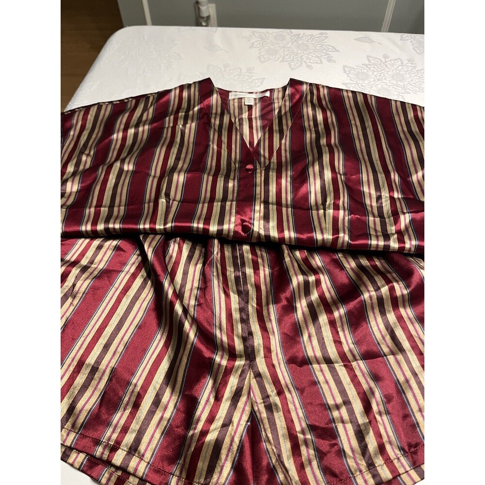 Victoria Secret Silky Satiny Striped Pajamas Short Set Size S ~ EUC